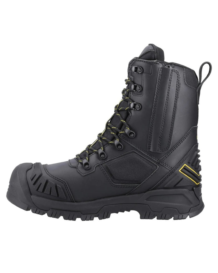 Black coloured Amblers Safety Mens AS963C Dynamite S7S SR Waterproof  Boots on white background #colour_black