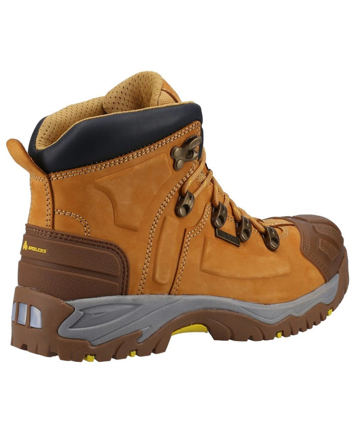 Honey Coloured Amblers Safety Mens FS33 Waterproof Safety Boots on a White backgroud #colour_honey