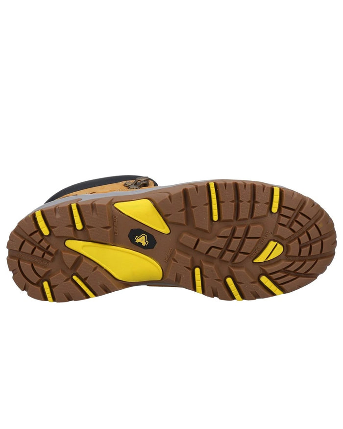 Honey Coloured Amblers Safety Mens FS33 Waterproof Safety Boots on a White backgroud #colour_honey