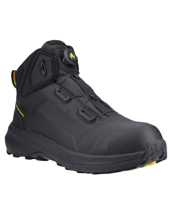 Black Coloured Amblers Safety AS320C Ridgeway Waterproof S7 SR Safety Boots on White Background
#colour_black