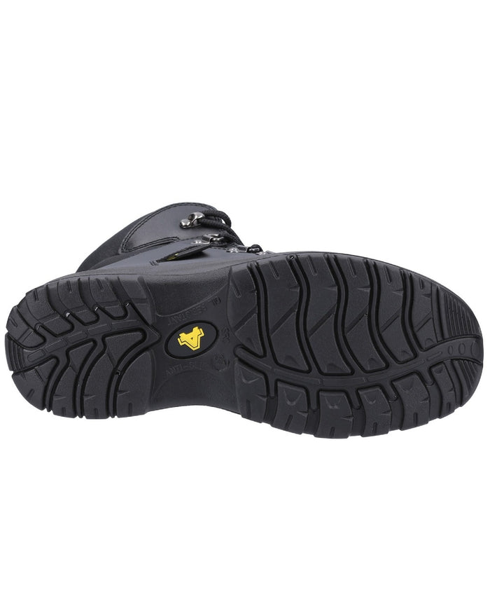 Black Coloured Amblers Safety Womens AS606 Jules Safety Boots on a white background #colour_black