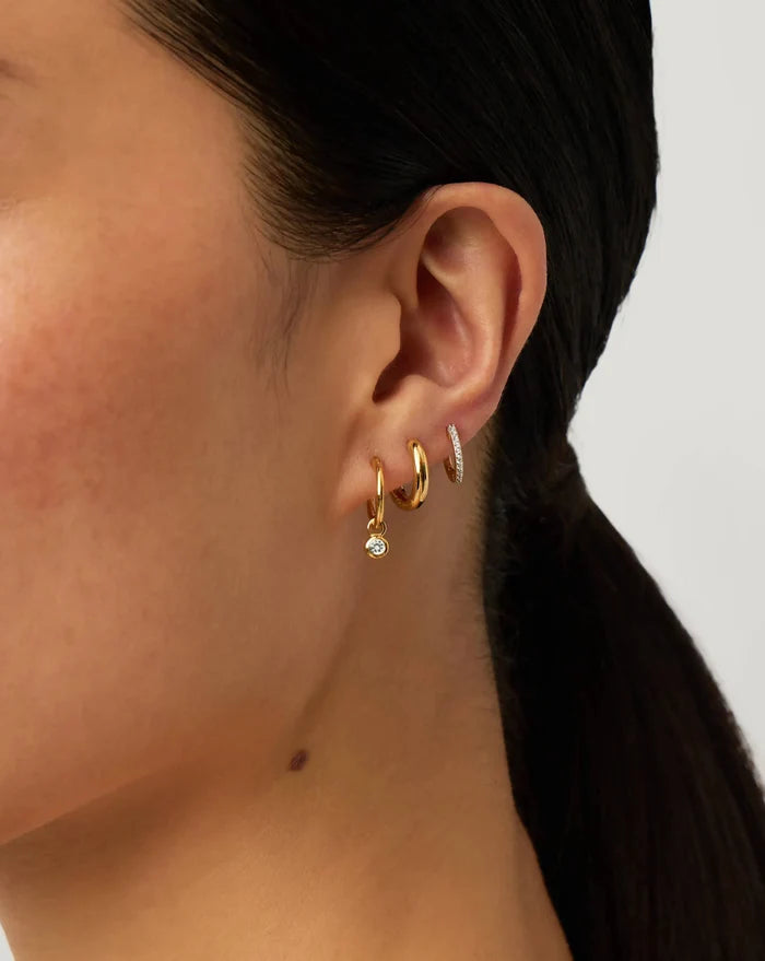 April Birthstone Mini Charm Hoop Earrings | 18ct Gold Vermeil/Crystal Earrings Missoma