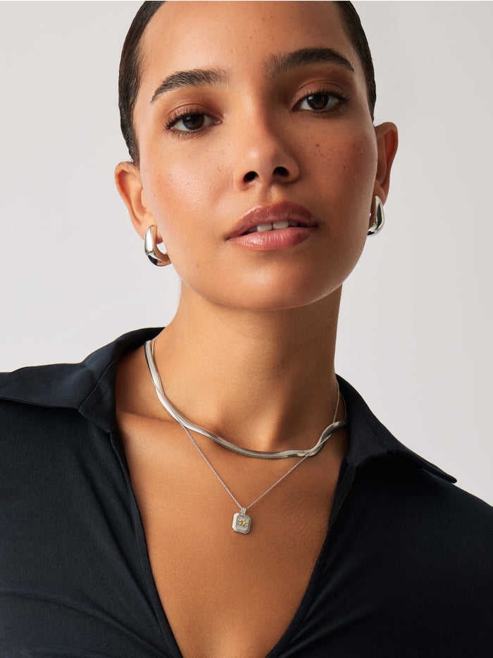 Star Ridge Birthstone Pendant Necklace - Crystal/April Necklaces Missoma