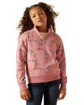 Bronc Toile Coloured Ariat Childrens Bronc Scene Quarter Zip Sweatshirt on white background #colour_bronc-toile