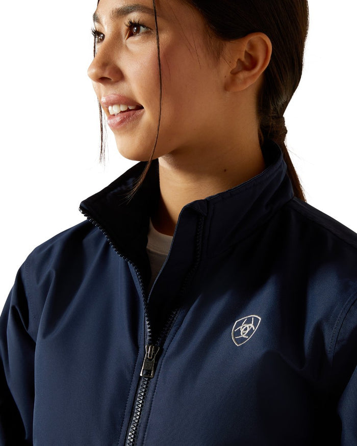 Navy Coloured Ariat Childrens Stable 2.0 Insulated Jacket on white background #colour_navy