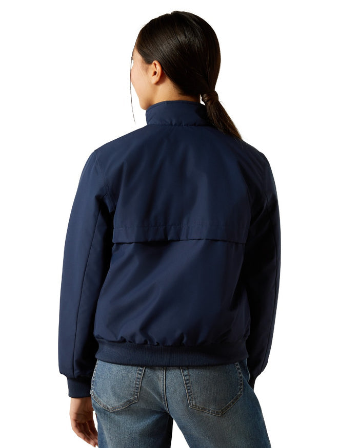 Navy Coloured Ariat Childrens Stable 2.0 Insulated Jacket on white background #colour_navy
