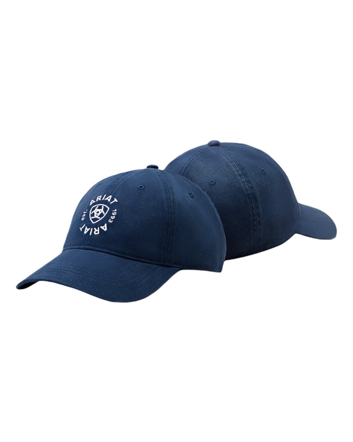 Navy coloured Ariat Country Cap on white background #colour_navy