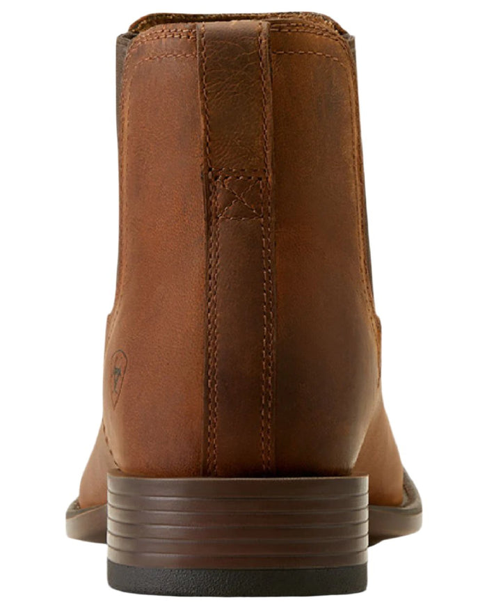 Rough Tan Coloured Ariat Mens Booker Ultra Square Toe Western Boot on white background #colour_rough-tan