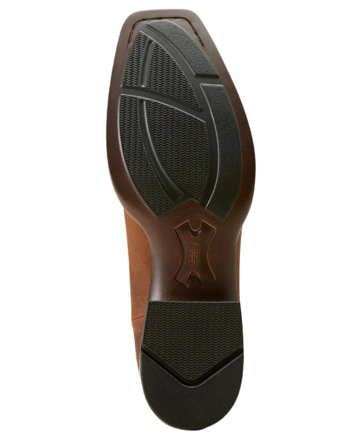 Rough Tan Coloured Ariat Mens Booker Ultra Square Toe Western Boot on white background #colour_rough-tan