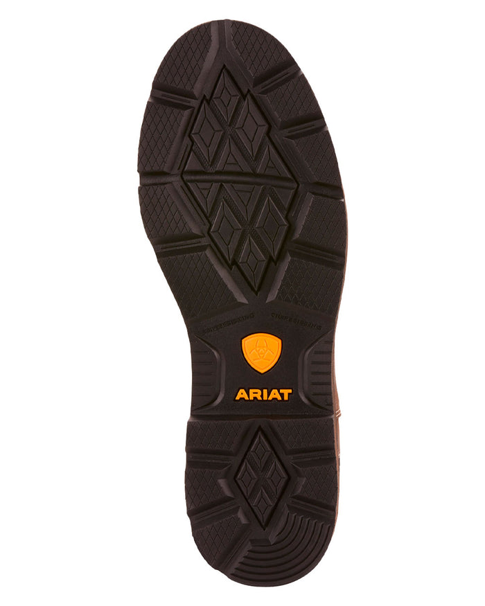 Black coloured Ariat Mens Groundbreaker Safety Steel Toe Work Boots Sole on White background #colour_dark-brown