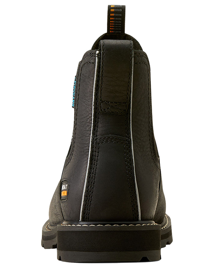 Black coloured Ariat Mens Groundbreaker Safety Steel Toe Work Boots on White background #colour_black