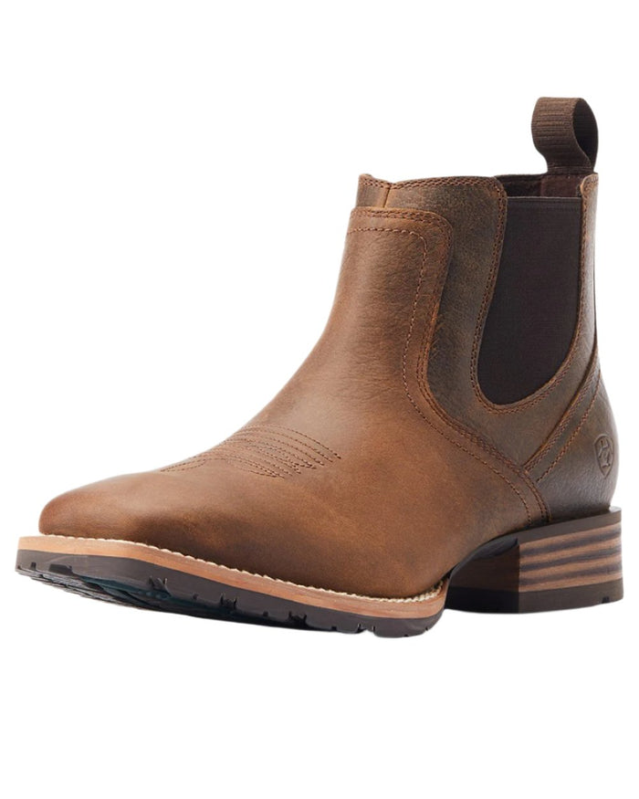 Old Earth Coloured Ariat Mens Hybrid Low Boy Western Boot on white background #colour_old-earth