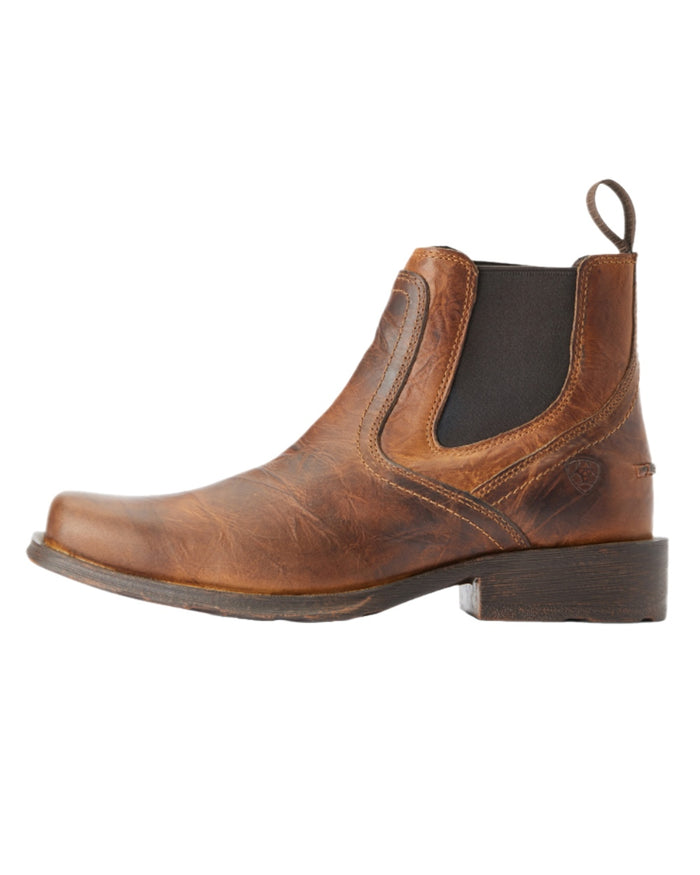 Barn Brown Coloured Ariat Mens Midtown Rambler Western Boots on White background #colour_barn-brown