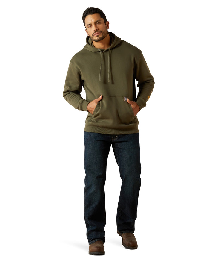 Grape Leaf Dried Herb coloured Ariat Mens Rebar Graphic Hoodie Clearance on white background #colour_grape-leaf-dried-herb