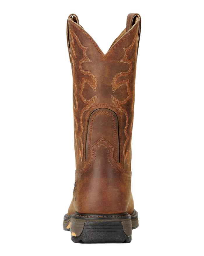 Toast coloured Ariat Mens WorkHog Wide Square Toe Steel Toe Work Boots on white background #colour_toast