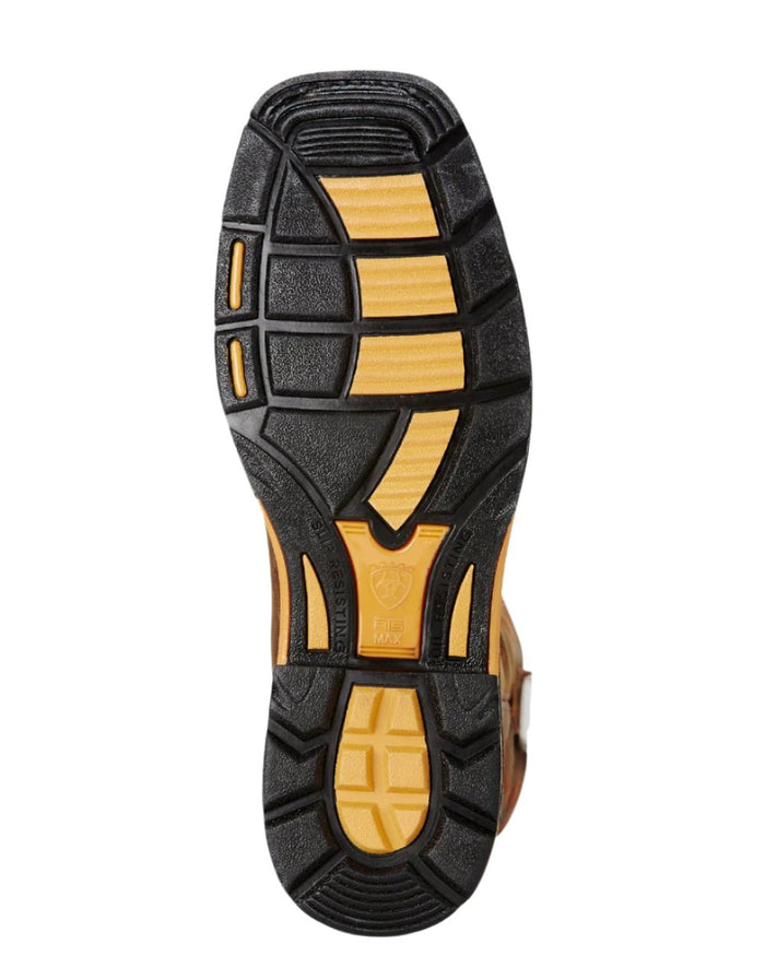 Toast coloured Ariat Mens WorkHog Wide Square Toe Steel Toe Work Boots on white background #colour_toast