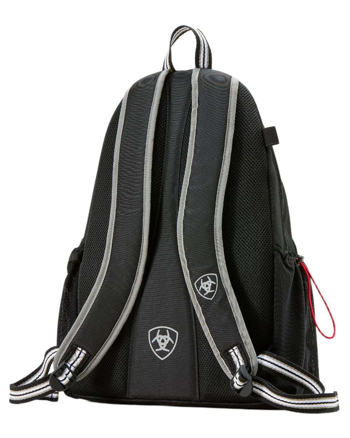 Black coloured Ariat Stride Backpack on white background #colour_black