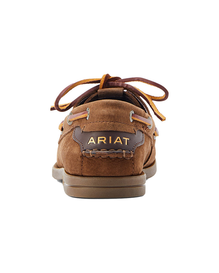 Chocolate Brown coloured Ariat Womens Antigua Boat Shoes on White background #colour_chocolate-brown