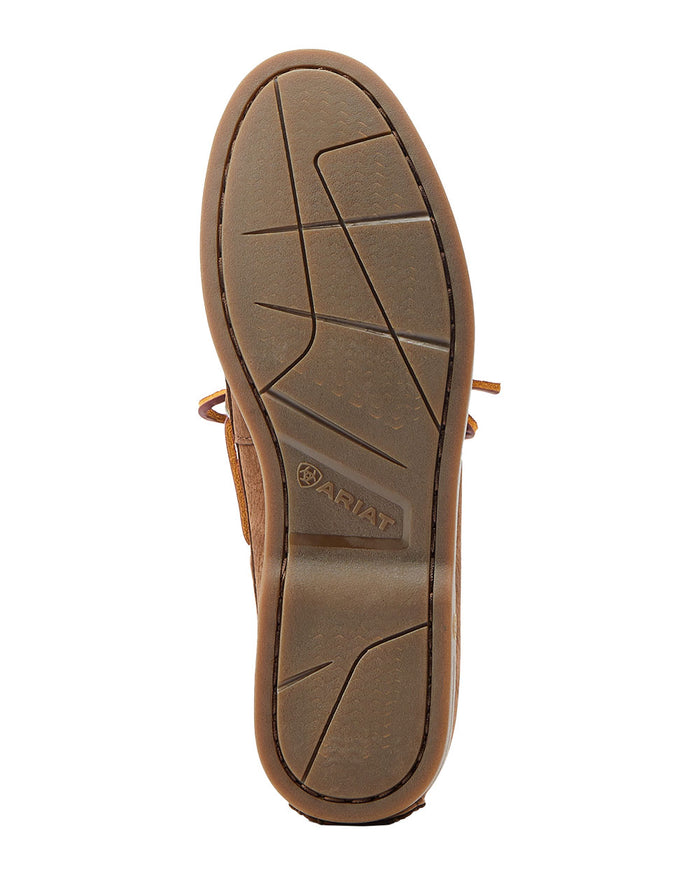 Chocolate Brown coloured Ariat Womens Antigua Boat Shoes Sole on White background #colour_chocolate-brown