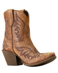 Naturally Distressed Brown coloured Ariat Womens Chandler X Toe Western Boots on white background #colour_naturally-distressed-brown