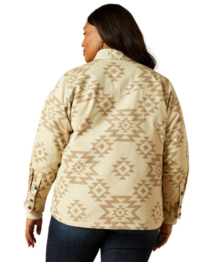 Puebla Print Coloured Ariat Womens Clovis Insulated Shirt Jacket on white background #colour_puebla-print
