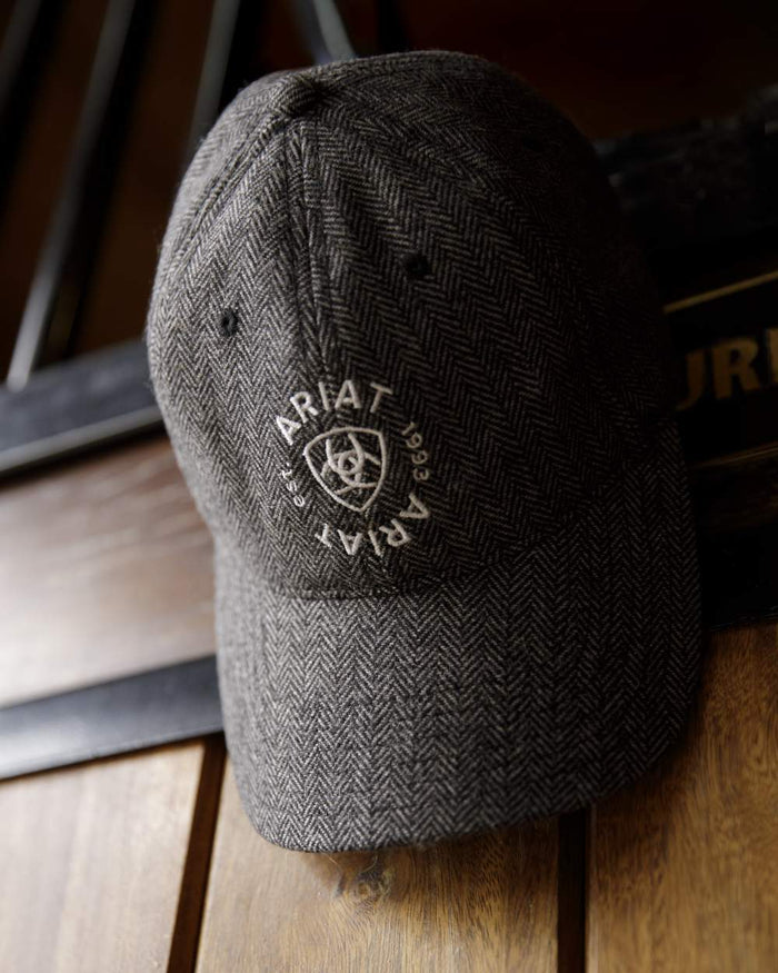 Charcoal Coloured Ariat Womens Country Twill Cap on outdoor  background #colour_charcoal