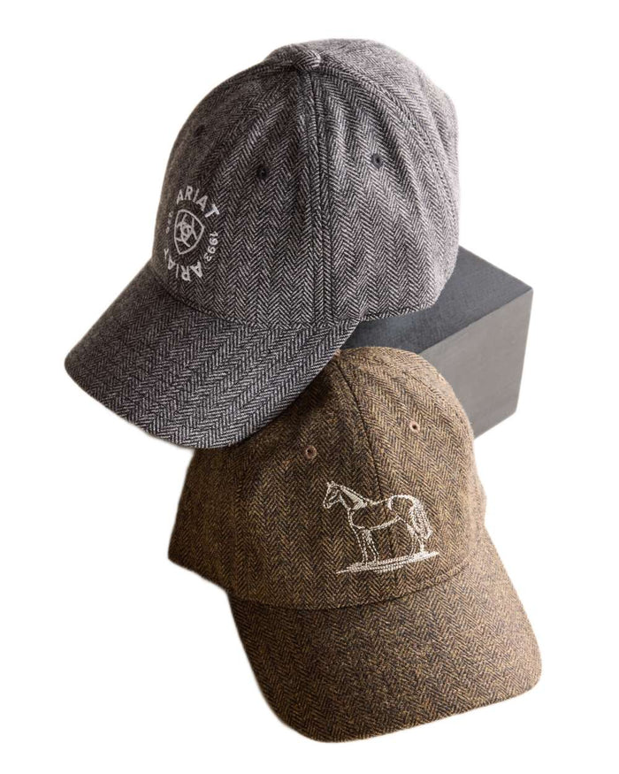Chocolate Coloured Ariat Womens Country Twill Cap on white background #colour_chocolate
