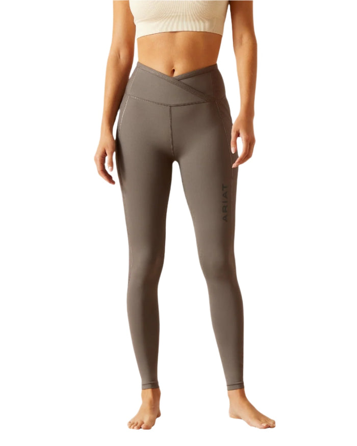 Plum Grey Coloured Ariat Womens Eos Chic Half Grip Tights on white background #colour_plum-grey