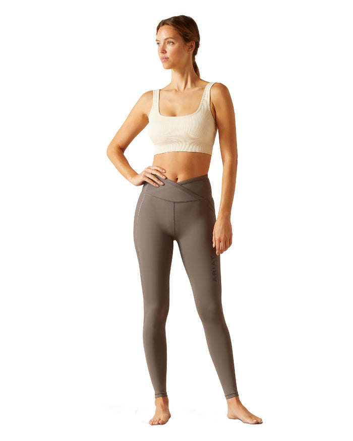 Plum Grey Coloured Ariat Womens Eos Chic Half Grip Tights on white background #colour_plum-grey
