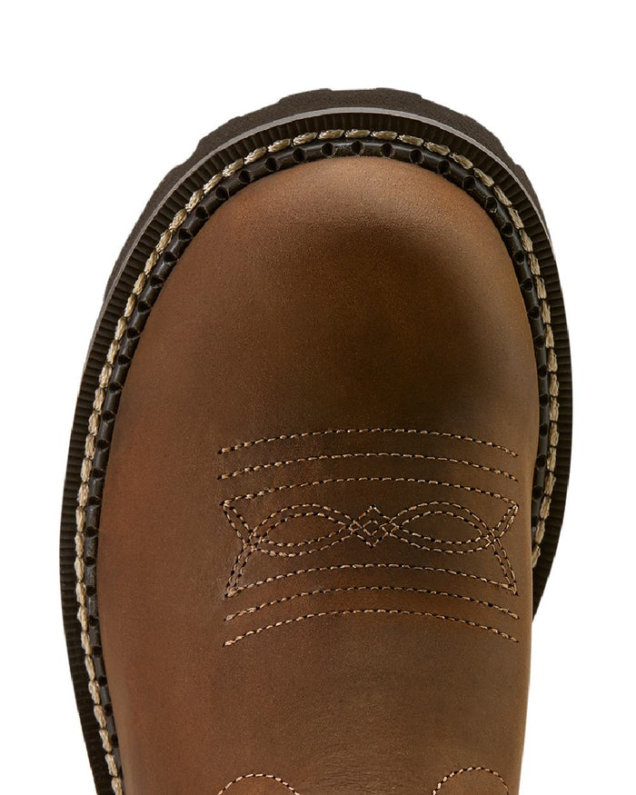 Sassy Brown coloured Ariat Womens Fatbaby Western Boots on white background #colour_sassy-brown