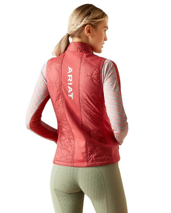 Slate Rose Coloured Ariat Womens Fusion Insulated Vest On A White Background #colour_slate-rose