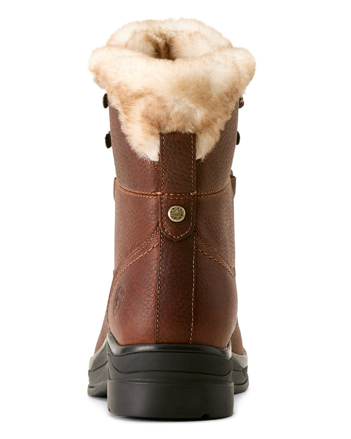 Dark Brown coloured Ariat Womens Harper Sherpa Waterproof Boots on white background #colour_dark-brown