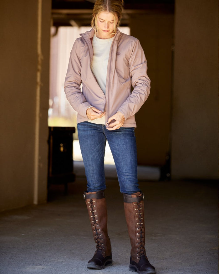 Puerto Rico Coloured Ariat Womens High Rise Bridle Skinny Jeans On A Shelter Background #colour_puerto-rico