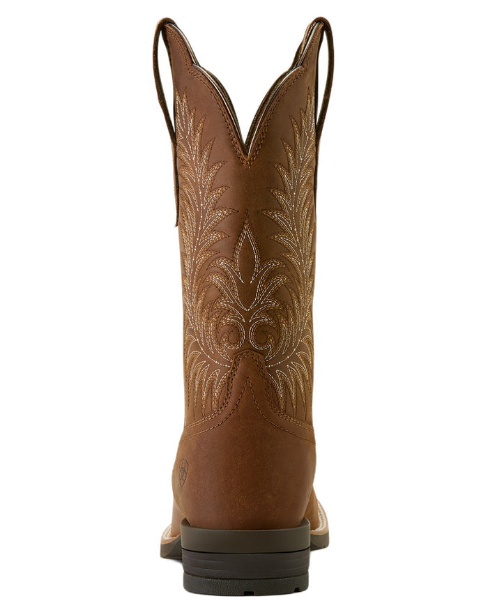 Frontier Brown coloured Ariat Womens Hybrid Ranchward W Toe Western Boots on white background #colour_frontier-brown