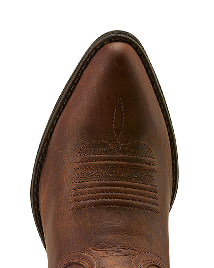 Sassy Brown coloured Ariat Womens Maggie Western Boots on white background #colour_sassy-brown