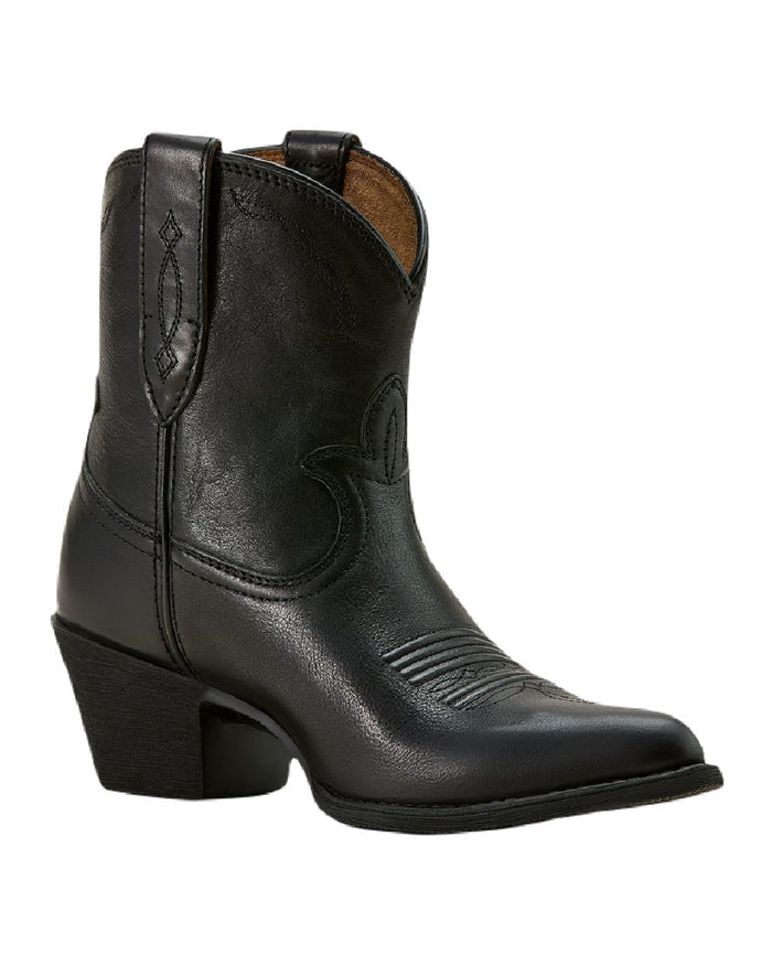 Black Night coloured Ariat Womens Maggie Western Boots on white background #colour_black-night