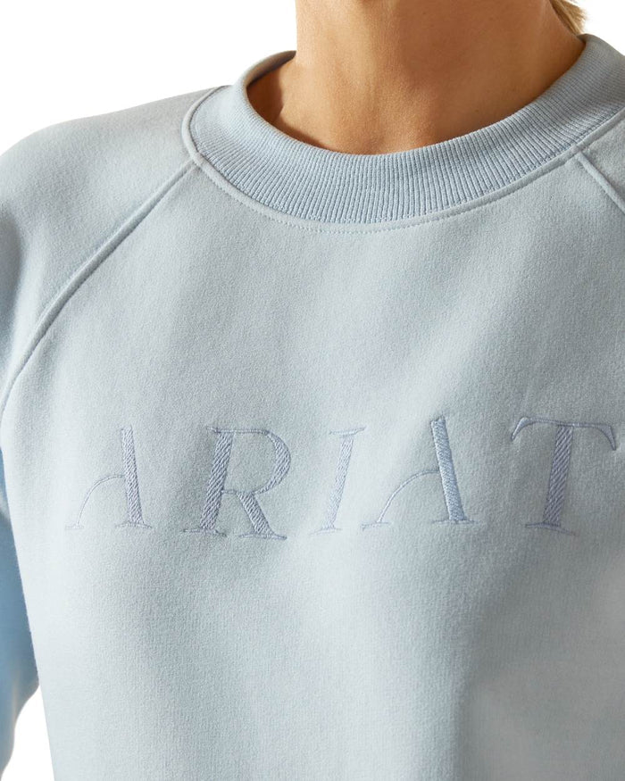 Skyway Coloured Ariat Womens Martine Sweatshirt on white background #colour_skyway