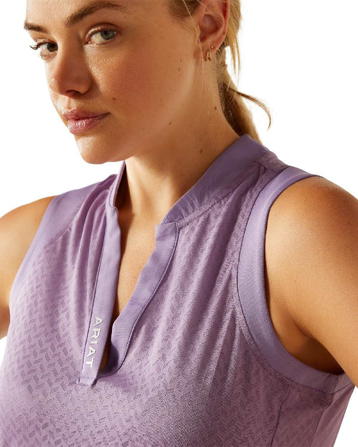 Chalk Violet coloured Ariat Womens Mesa Baselayer on white background #colour_chalk-violet