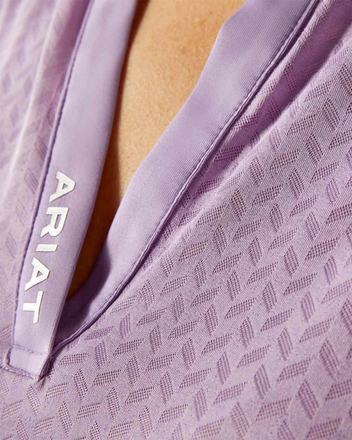 Chalk Violet coloured Ariat Womens Mesa Baselayer on white background #colour_chalk-violet