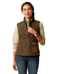 Earth coloured Ariat Womens Millbrae Gilet on white background #colour_earth