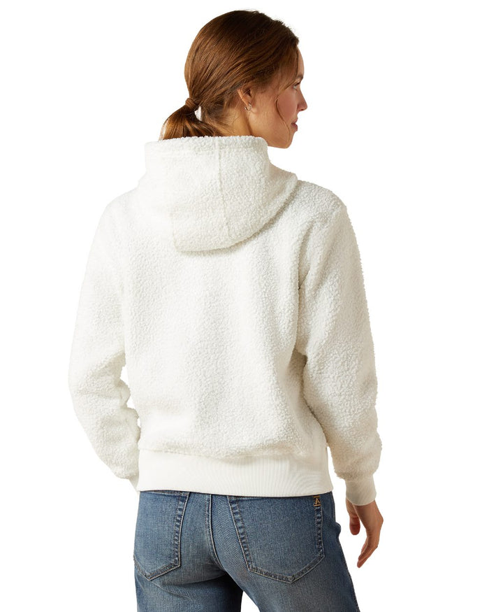 Star White Coloured Ariat Womens Orinda Hoodie on white background #colour_star-white