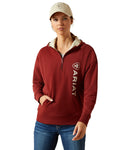 Madder Brown Coloured Ariat Womens Rabere 2.0 Hoodie on white background #colour_madder-brown