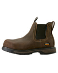 Dark Brown coloured Ariat Womens Riveter Chelsea Waterproof Composite Toe Work Boots on white background #colour_dark-brown