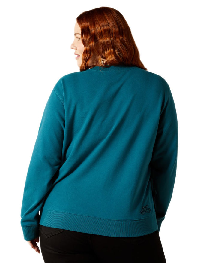 Dragonfly Coloured Ariat Womens Sendero West Is Best Sweatshirt on white background #colour_dragonfly