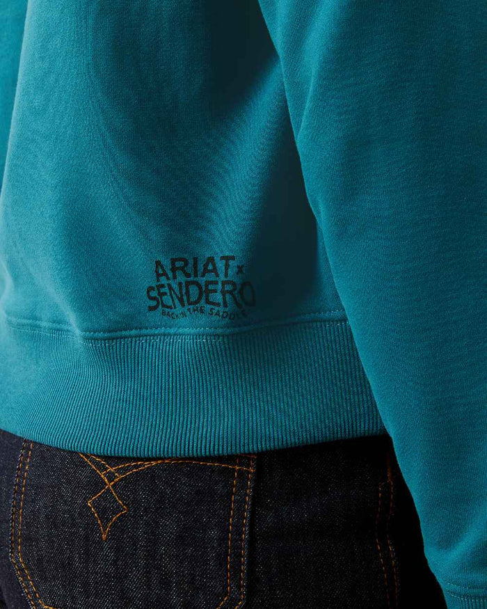 Dragonfly Coloured Ariat Womens Sendero West Is Best Sweatshirt on white background #colour_dragonfly