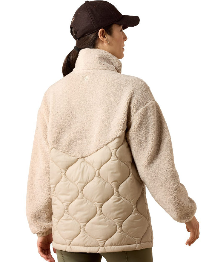 Chateau Grey coloured Ariat Sherpuff Jacket on white background #colour_chateau-grey