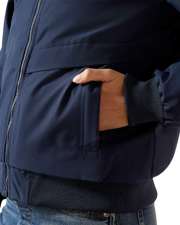 Navy Coloured Ariat Womens Stable 2.0 Insulated Jacket on white background #colour_navy