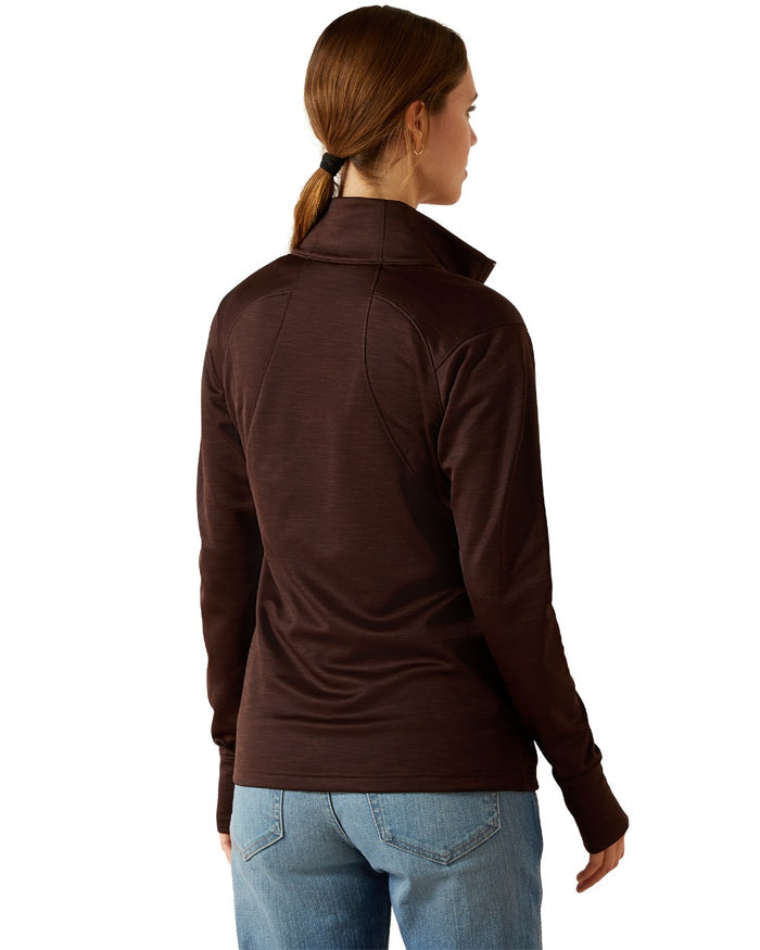Java Coloured Ariat Womens Team EQ Half Zip Pullover on white background #colour_java