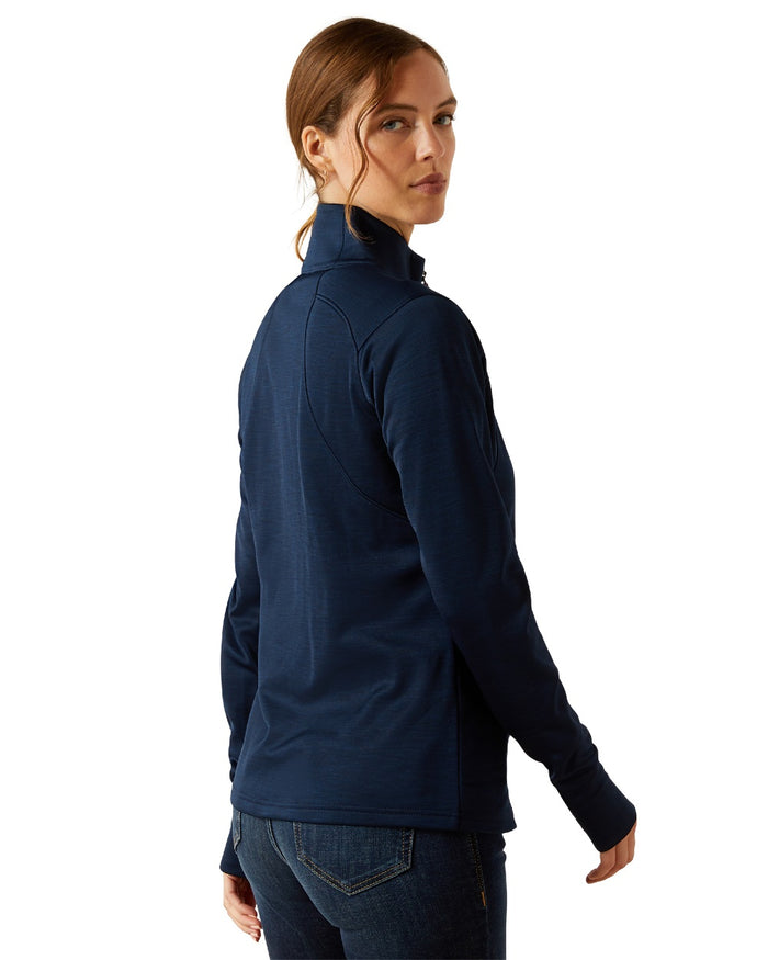 Navy Coloured Ariat Womens Team EQ Half Zip Pullover on white background #colour_navy