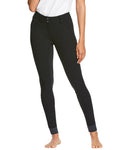 Black coloured Ariat Womens Tri Factor Grip Full Seat Breeches on white background #colour_black